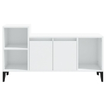 Mobile Porta TV Bianco Lucido 100x35x55 cm in Legno Multistrato