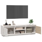 Mobile Porta TV Bianco 140x35x40 cm in Legno Massello di Pino