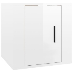 Mobili Porta TV a Parete 2 pz Bianco Lucido 40x34,5x40 cm