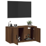 Mobile Porta TV a Parete rovere marrone 80x34,5x40 cm