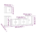 Set di Mobili Porta TV 5 pz Grigio Sonoma in Legno Multistrato