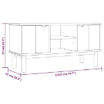 Mobile TV OTTA 113,5x43x57 cm in Legno Massello di Pino