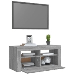 Mobile Porta TV con Luci LED Grigio Sonoma 90x35x40 cm