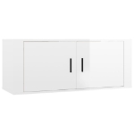 Set di Mobili Porta TV 6 pz Bianco Lucido in Legno Multistrato