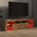 Mobile Porta TV con Luci LED Rovere Fumo 60x38,5x48 cm