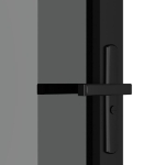 Porta Interna 76x201,5 cm Nero Opaco Vetro ESG e Alluminio