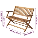 Panchina da Giardino 120 cm in Legno Massello d'Acacia