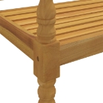 Panchina Batavia con Cuscino Beige 150 cm Legno Massello Teak