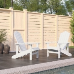 Sedie da Giardino Adirondack 2 pz in HDPE Bianco