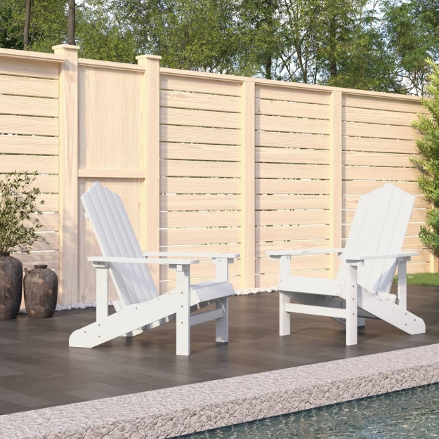 Sedie da Giardino Adirondack 2 pz in HDPE Bianco