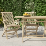 Sedie Giardino Pieghevoli 2pz Grigie 56x61x89 cm Massello Teak