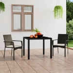 Sedie da Giardino con Cuscini 2 pz in Polyrattan Nere