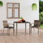 Sedie da Giardino con Cuscini 2 pz in Polyrattan Grigie