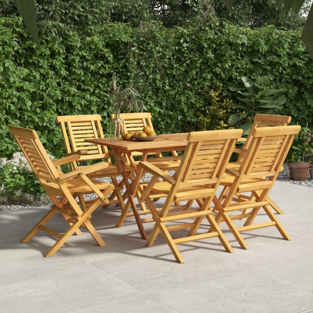 Sedie da Giardino Pieghevoli 6pz 56x63x90cm Legno Massello Teak