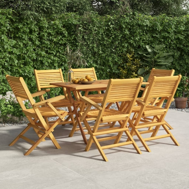 Sedie da Giardino Pieghevoli 6pz 55x62x90cm Legno Massello Teak