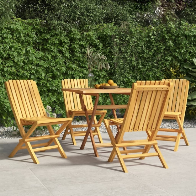 Sedie da Giardino Pieghevoli 4pz 47x47x89cm Legno Massello Teak