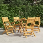 Sedie da Giardino Pieghevoli 4pz 55x61x90cm Legno Massello Teak