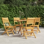 Sedie da Giardino Pieghevoli 4pz 47x62x90cm Legno Massello Teak