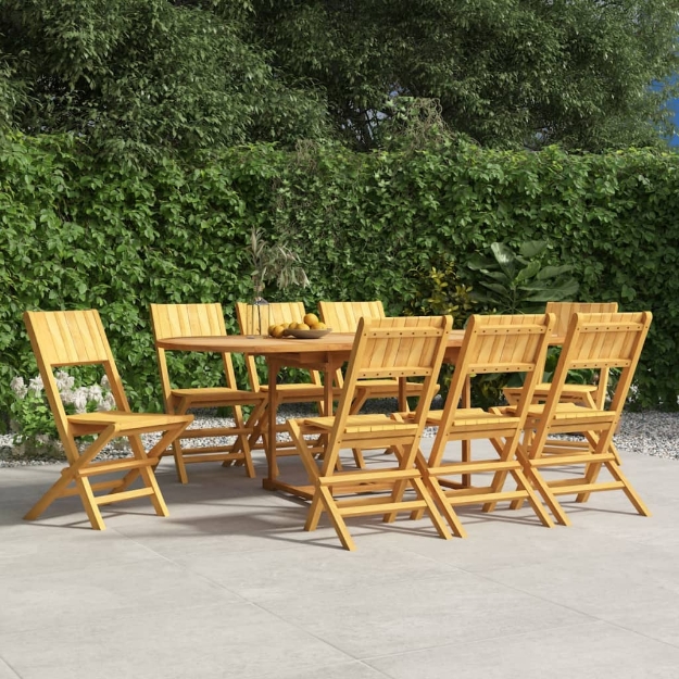 Sedie da Giardino Pieghevoli 8pz 47x61x90cm Legno Massello Teak