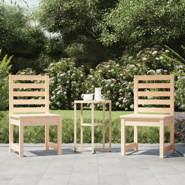 Sedie da Giardino 2pz 40,5x48x91,5 cm Legno Massello di Pino