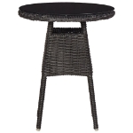 Set Bistrot da Giardino 3 pz con Cuscini in Polyrattan Nero