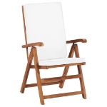 Sedie da Giardino con Cuscini 2 pz Legno Massello di Teak Crema