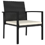 Sedie da Pranzo per Giardino 4 pz in Polyrattan Nero