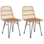 Sedie da Giardino 2pz 48x62x84 cm Rattan PE