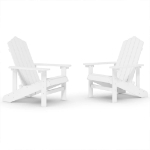 Sedie da Giardino Adirondack 2 pz in HDPE Bianco