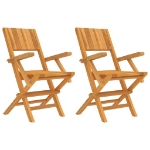 Sedie da Giardino Pieghevoli 2pz 55x61x90cm Legno Massello Teak