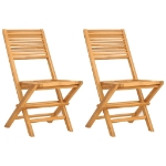 Sedie da Giardino Pieghevoli 2pz 47x62x90cm Legno Massello Teak