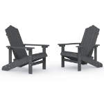 Sedie da Giardino Adirondack 2 pz in HDPE Antracite