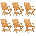 Sedie da Giardino Pieghevoli 6pz 61x67x90cm Legno Massello Teak