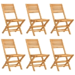 Sedie da Giardino Pieghevoli 6pz 47x62x90cm Legno Massello Teak