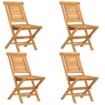 Sedie da Giardino Pieghevoli 4pz 47x63x90cm Legno Massello Teak