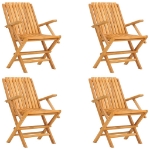 Sedie da Giardino Pieghevoli 4pz 61x67x90cm Legno Massello Teak