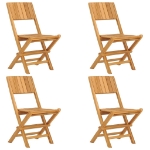 Sedie da Giardino Pieghevoli 4pz 47x61x90cm Legno Massello Teak