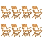 Sedie da Giardino Pieghevoli 8pz 55x61x90cm Legno Massello Teak