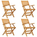 Sedie da Giardino Pieghevoli 4pz 55x62x90cm Legno Massello Teak