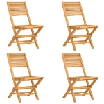 Sedie da Giardino Pieghevoli 4pz 47x62x90cm Legno Massello Teak