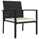 Sedie da Pranzo per Giardino 2 pz in Polyrattan Nero