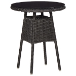 Set Bistrot da Giardino 3 pz con Cuscini in Polyrattan Nero