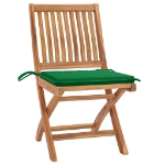 Sedie da Giardino Pieghevoli con Cuscini 6 pz Massello di Teak