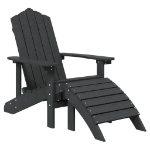 Sedie Giardino Adirondack 2 pz con Poggiapiedi HDPE Antracite