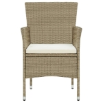 Sedie da Pranzo per Giardino 4 pz in Polyrattan Beige