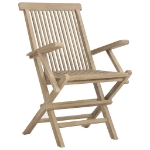 Sedie Giardino Pieghevoli 6pz Grigie 56x61x89 cm Massello Teak