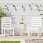 Sedie da Giardino 2pz Bianco 40,5x48x91,5cm Legno Massello Pino