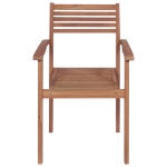 Sedie da Giardino Impilabili 8 pz con Cuscini Massello di Teak