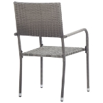 Sedie da Pranzo per Giardino 2 pz in Polyrattan Grigio