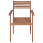 Sedie da Giardino Impilabili 8 pz con Cuscini Massello di Teak